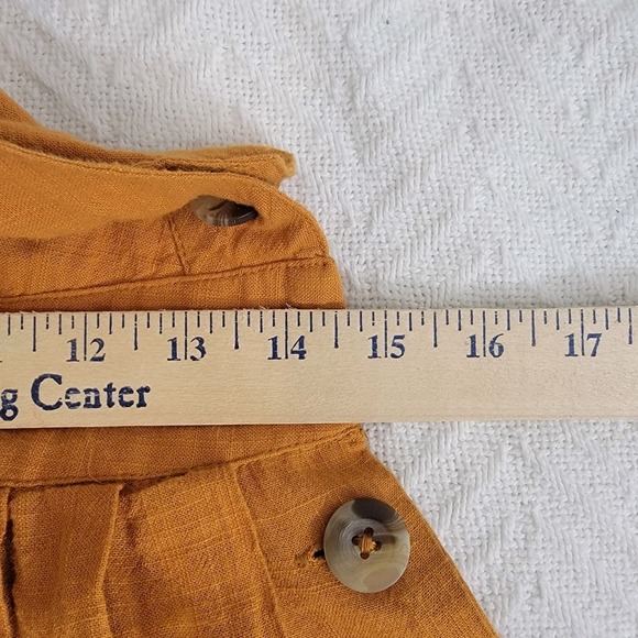 Free People Lula Apron Bib Open Back Midi Dress In Gold Size 8 Cotton - Picture 13 of 14